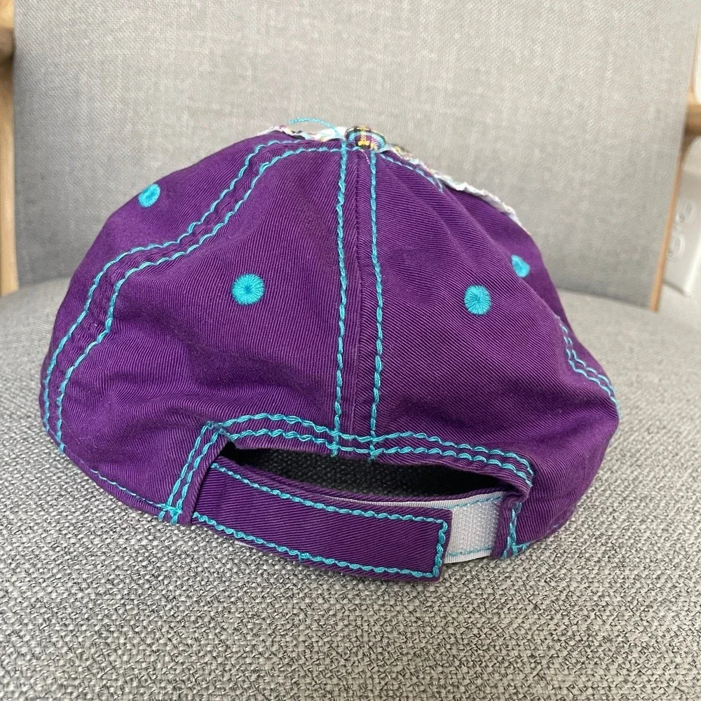 Disney Mickey Mouse Plaid‎ Patchwork Purple Blue Hat Toddler Size Adjustable